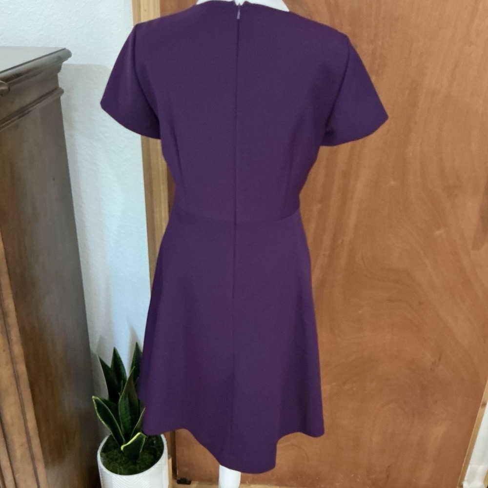 Brooks Brothers Wool Purple A-Line Dress Sz 6 Short Sleeve Career-core Classic - Picture 7 of 16